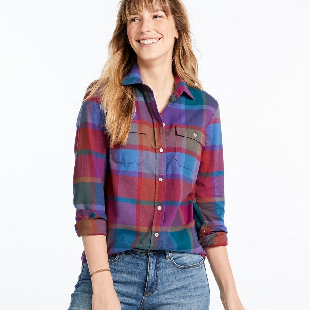 L.L. Bean Womens Signature Lightweight Flannel, Size L